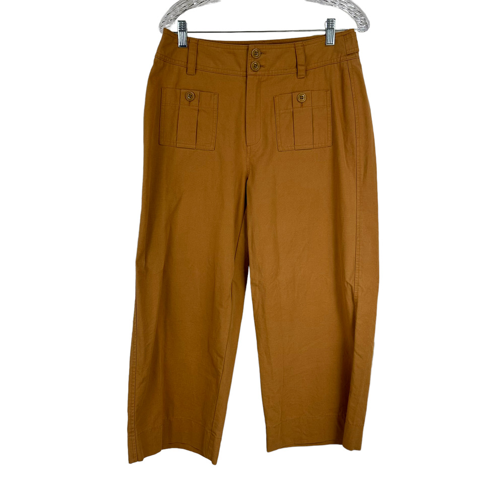 Sundance Voyager Trouser Pant Sailor Pockets Size 10 Wide Leg High Rise Dark Tan - Picture 5 of 11